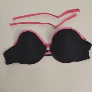Fruit Of The Loom Black / Pink Bra Strap / Strapless Size 38D